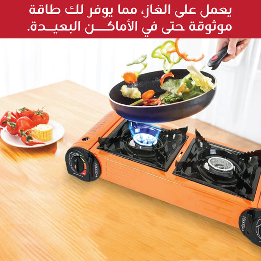 Portable grill and barbecue set